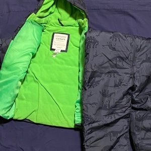 Carters SnowSuit- Gray/ Neon Green